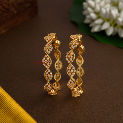 Sparkling AD Matte Bangle - Pair