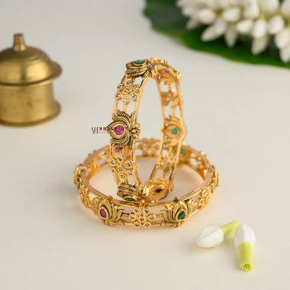Lotus AD Matte Bangle - Pair