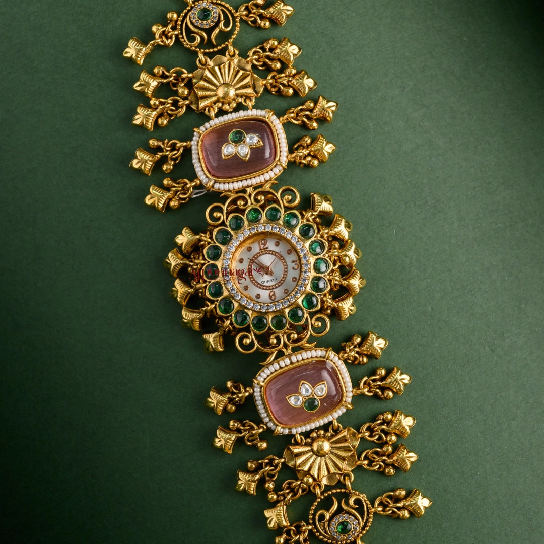 Grand Floral Heritage Kundan Jadau Watch