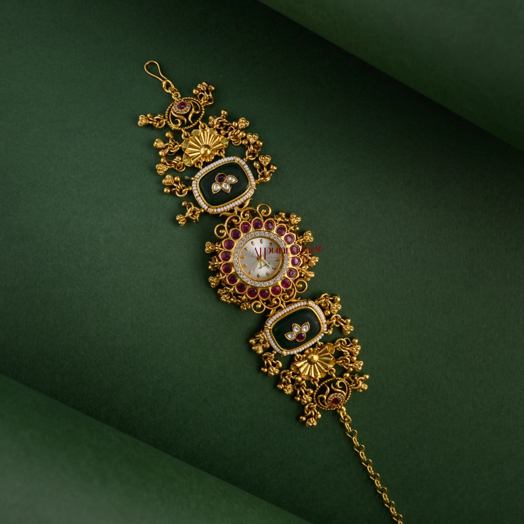 Heritage Floral Kundan Jadau Watch