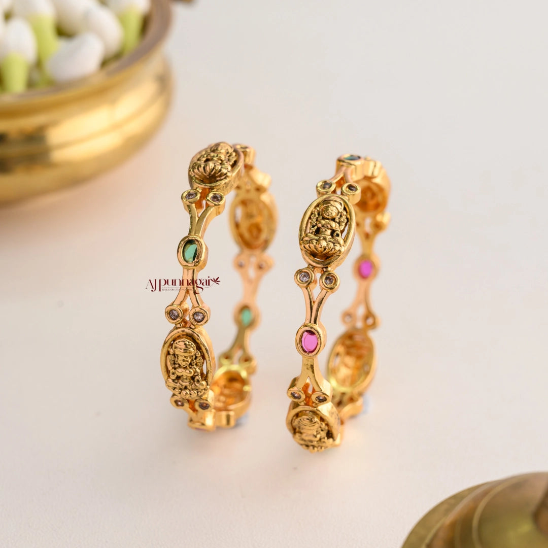 Dazzling Nakshi Lakshmi Kids Bangle - Pair