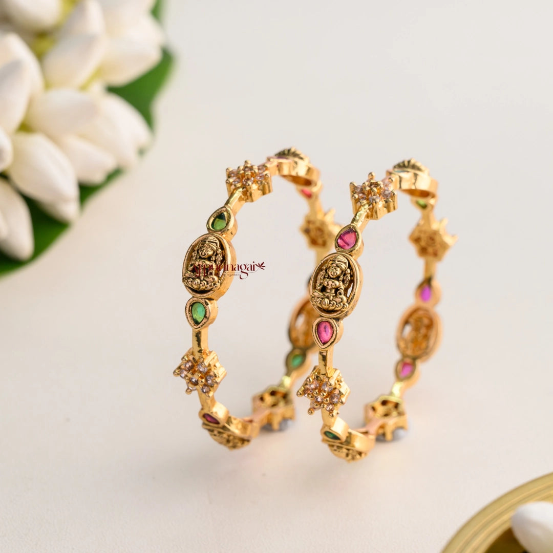 Sparkling Nakshi Lakshmi Kids Bangle - Pair