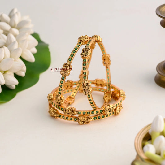 Green Nakshi Lakshmi Bangle - Set of 4