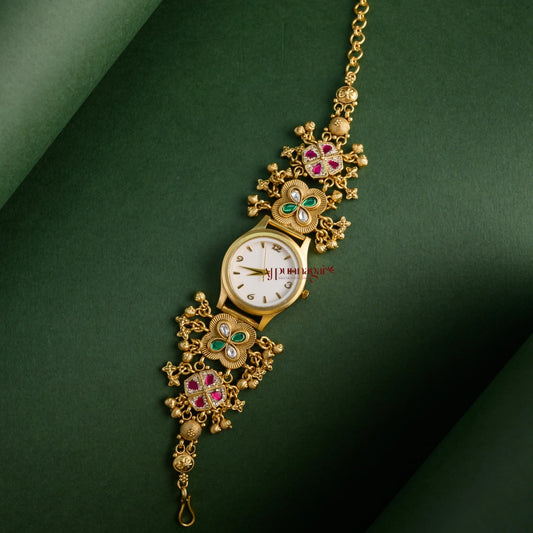 Multi Floral Heritage Kundan Jadau Watch