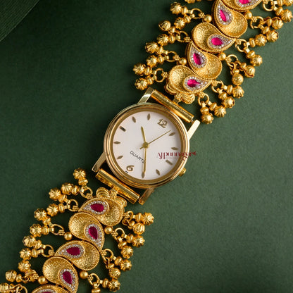 Stylish Heritage Kundan Jadau Watch - White
