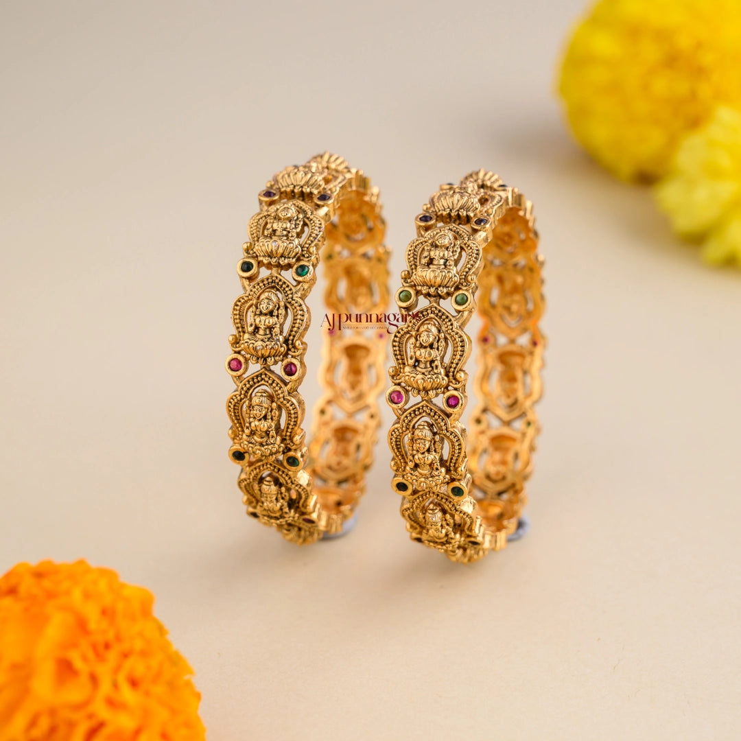 Elegant Goddess Lakshmi Kids Bangle - Pair