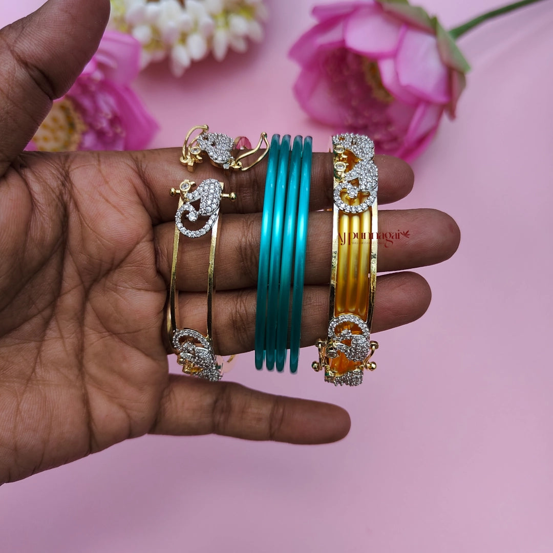 12 in 1 Changeable Colour Peacock Bangle - Full Set