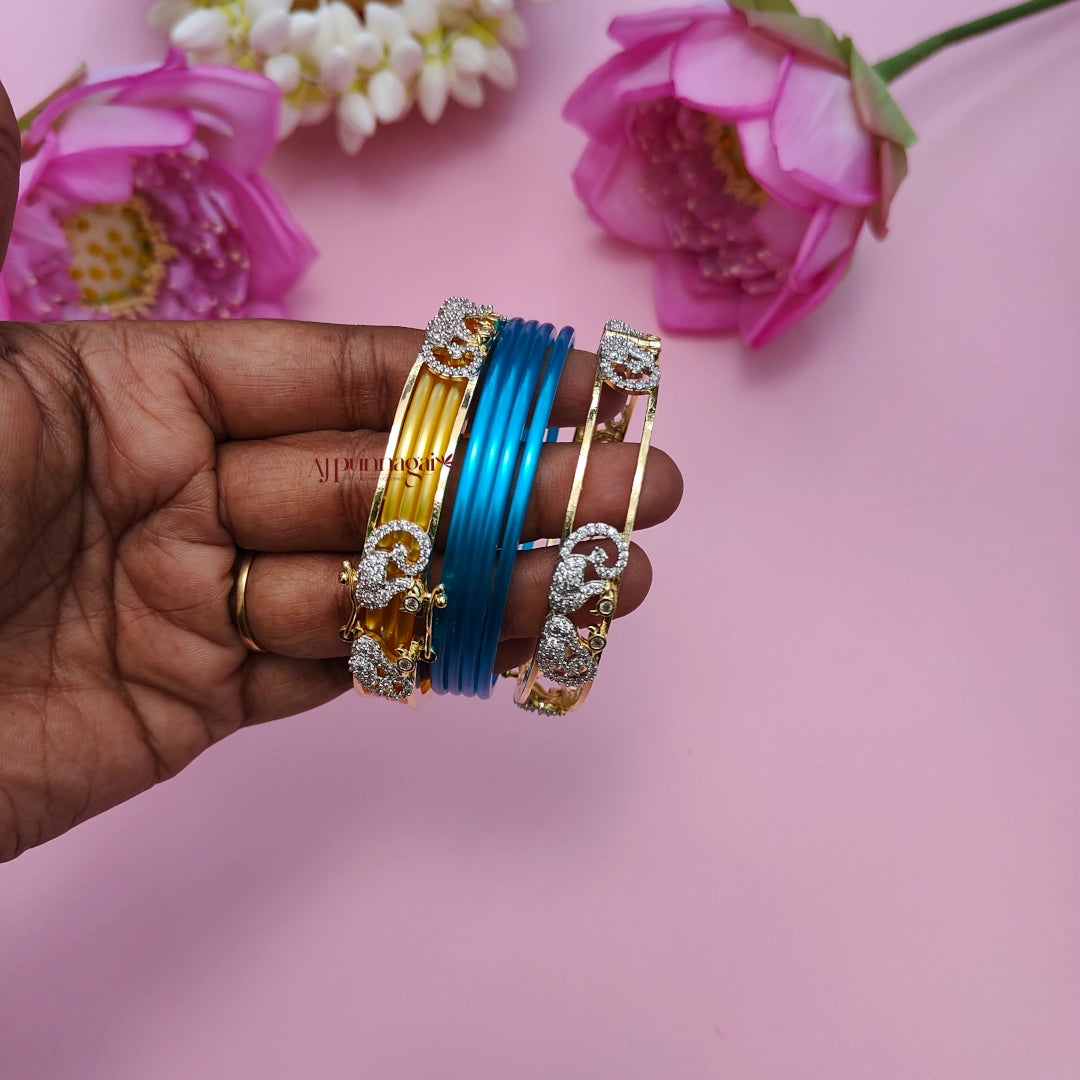 12 in 1 Changeable Colour Peacock Bangle - Full Set