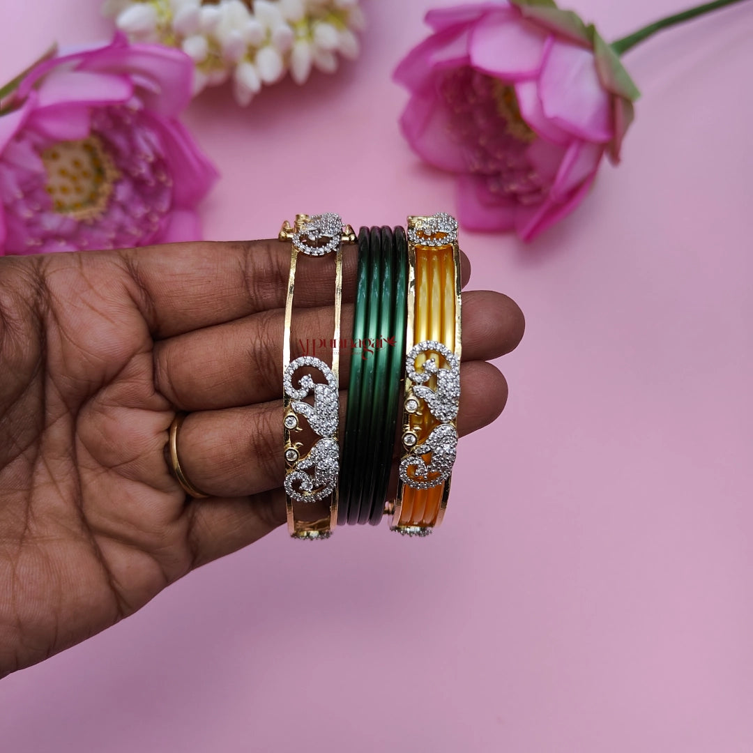 12 in 1 Changeable Colour Peacock Bangle - Full Set