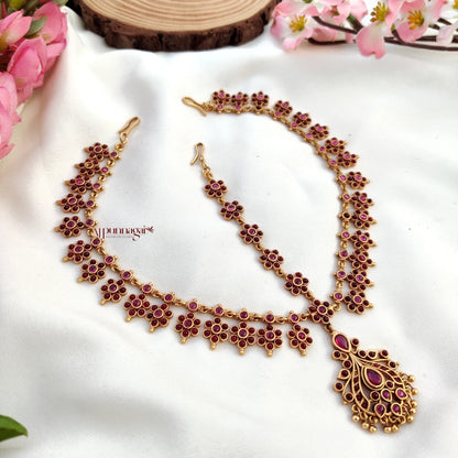 Dazzling Ruby stone Bridal Headset