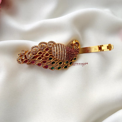 Grand AD stone Peacock design hair clip