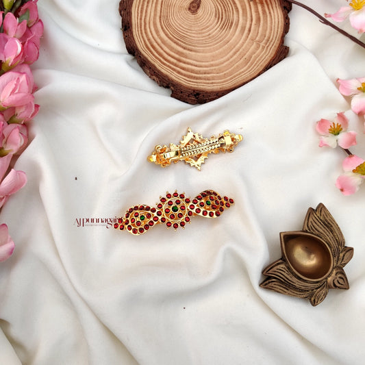 Floral design Kemp stone Hair clip