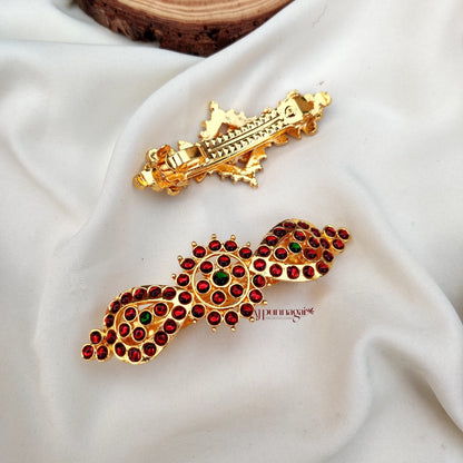 Floral design Kemp stone Hair clip