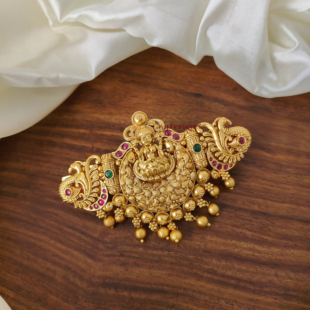 Dual Peacock Lakshmi Hair Clip