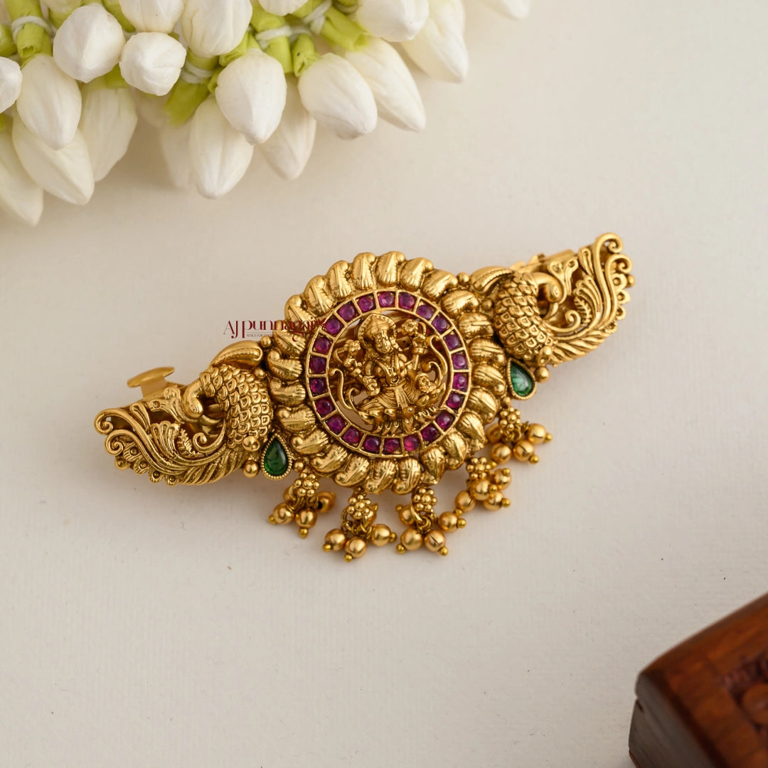 Lakshmi Hair Clip - Gold Bead