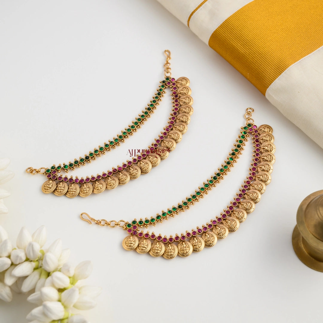 Gold Look Alike Lakshmi Coin Mattal - Multi