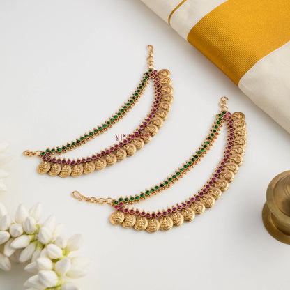 Gold Look Alike Lakshmi Coin Mattal - Multi