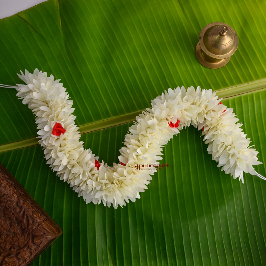 Reusable 16 Inches Pichi Poo Flower String - White With Rose – AJ Punnagai