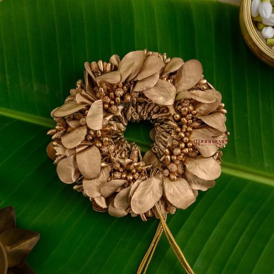 Handmade Orchid Petals Bridal Veni - Gold