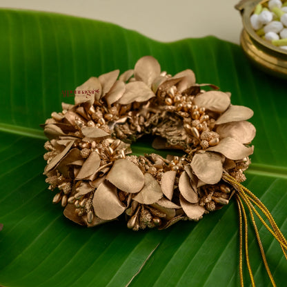 Handmade Orchid Petals Bridal Veni - Gold