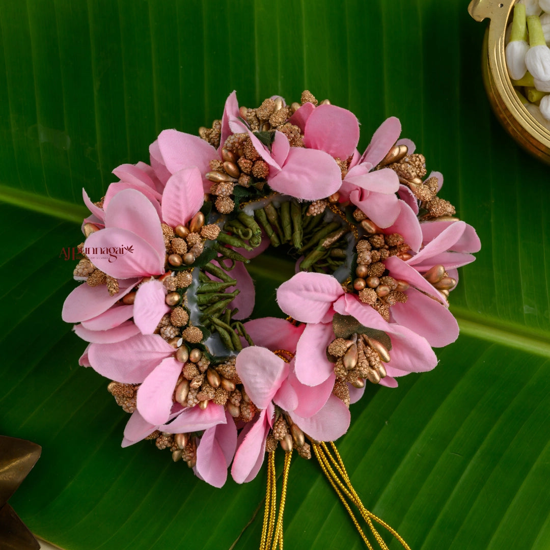 Handmade Orchid Petals Bridal Veni - Pink