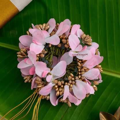 Handmade Orchid Petals Bridal Veni - Light Pink