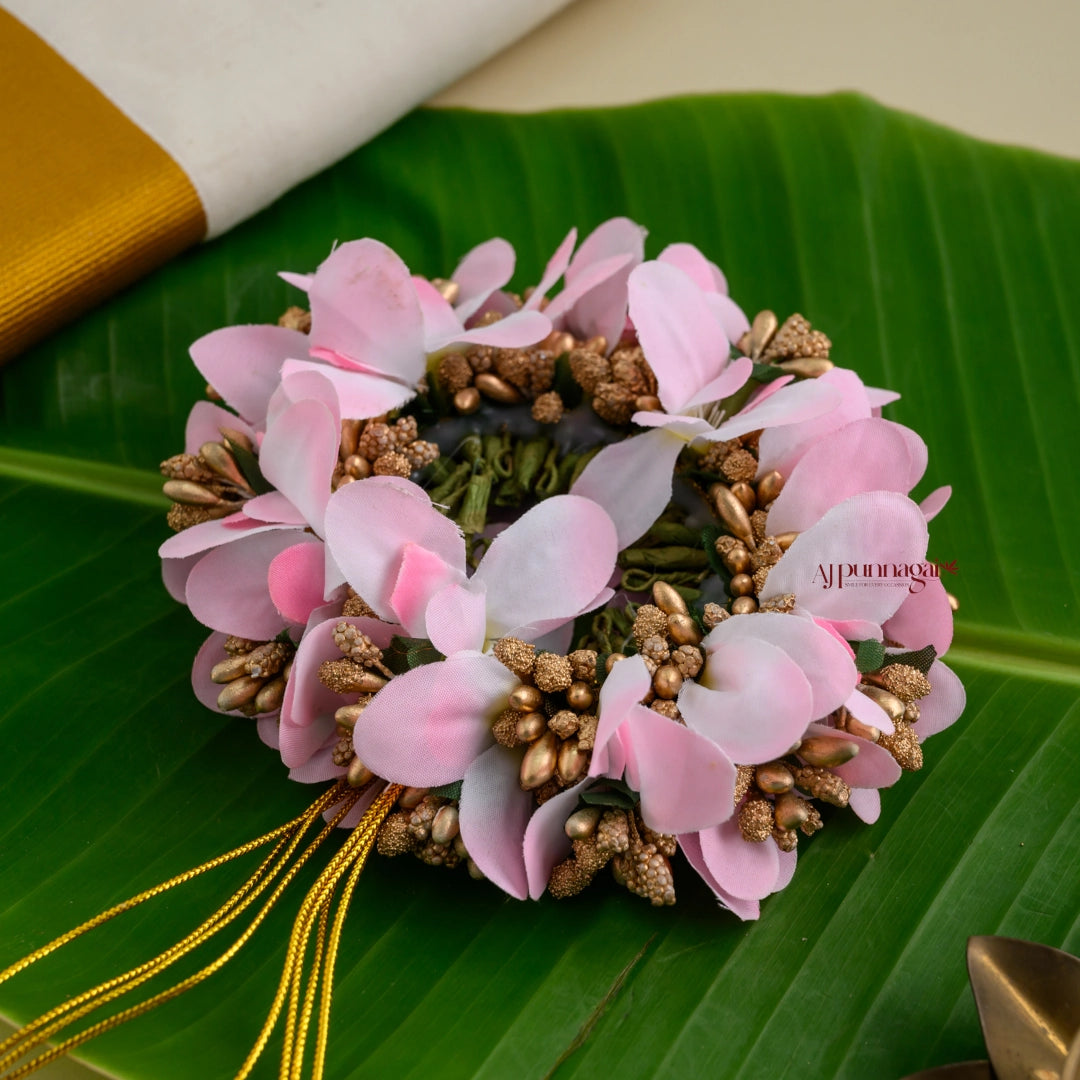 Handmade Orchid Petals Bridal Veni - Light Pink