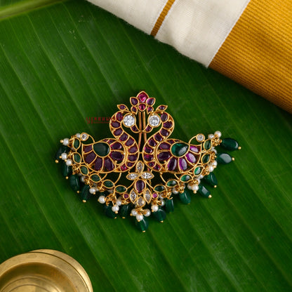 Peacock Kemp Jadai Billai - Ruby