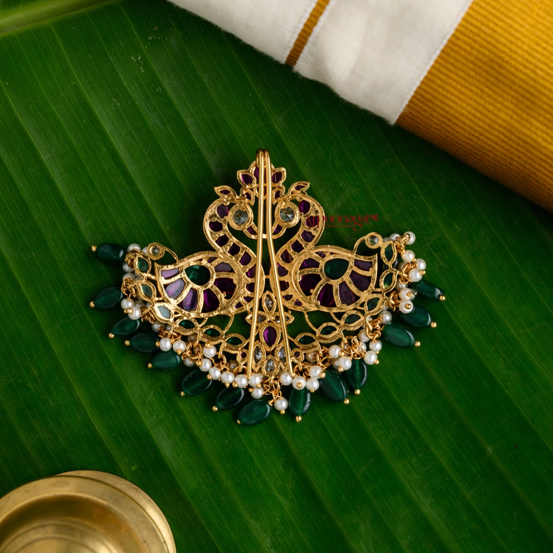 Peacock Kemp Jadai Billai - Ruby