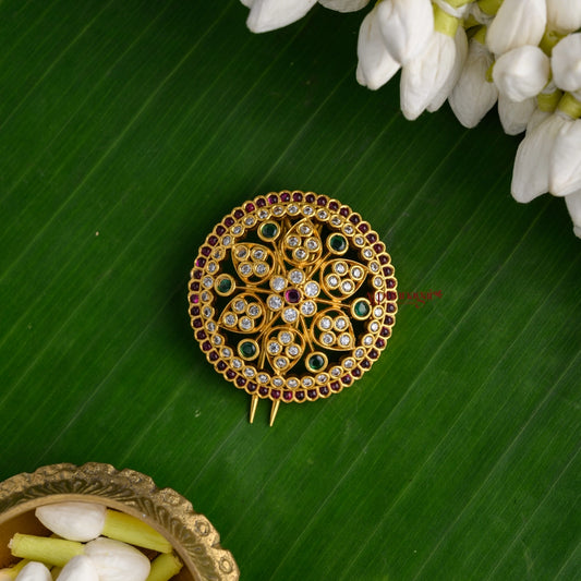 Dazzling Floral Bridal Jadai Billai - Multi