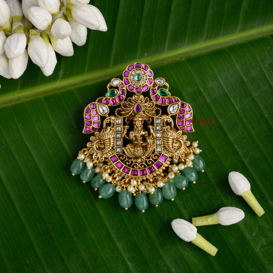 Royal Look Lakshmi Kundan Jadau Jadai Billai - Green