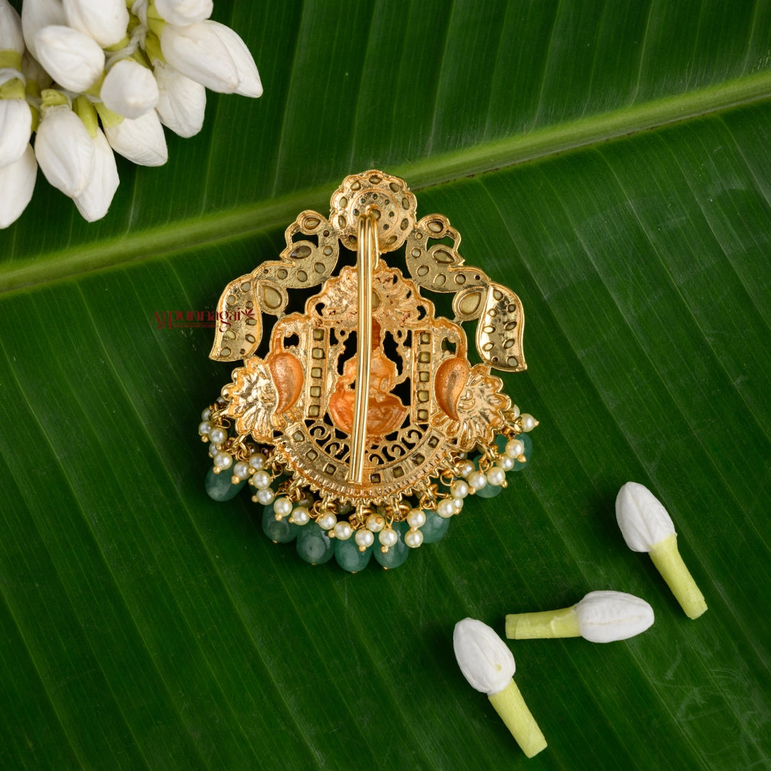Royal Look Lakshmi Kundan Jadau Jadai Billai - Green