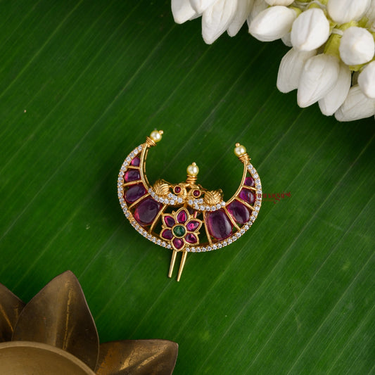 Half Moon Shaped Bridal Kemp Jadai Billai