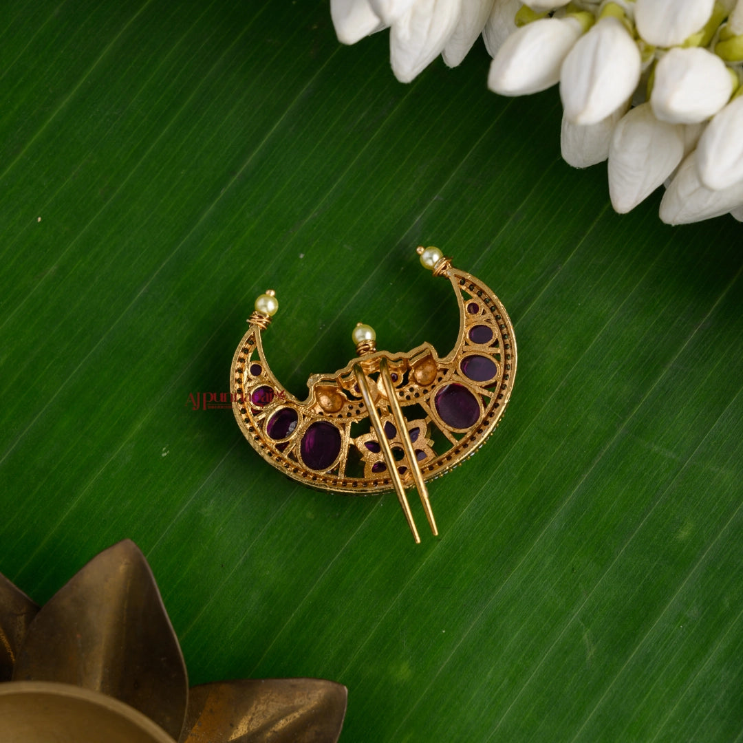 Half Moon Shaped Bridal Kemp Jadai Billai