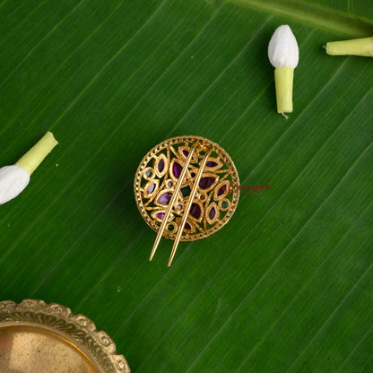 Cute Kemp Bridal Jadai Billai - Ruby with Green