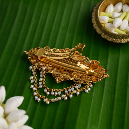 Floral Gold Look Alike Kemp Hair Clip