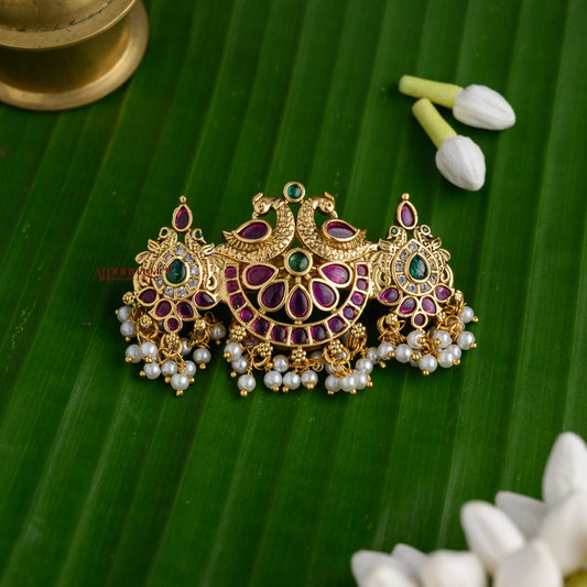 Peacock Kemp Gold Look Alike Hair Clip