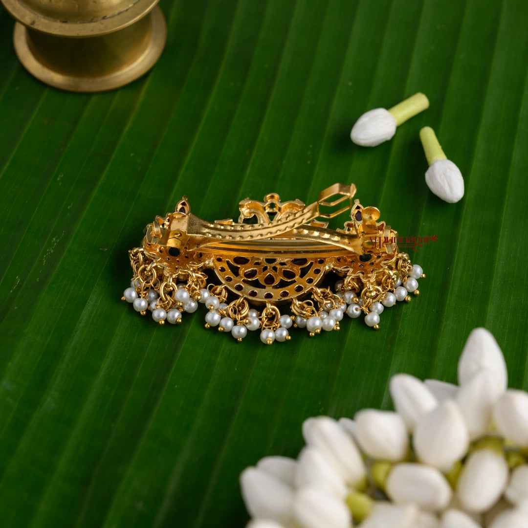 Peacock Kemp Gold Look Alike Hair Clip