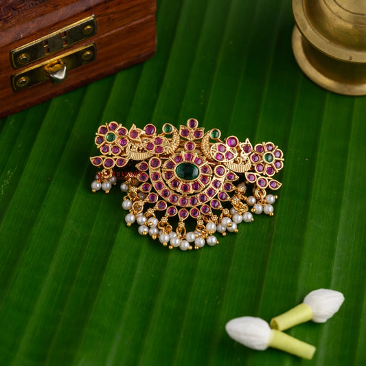 Gold Look Alike Kemp Peacock Hair Clip