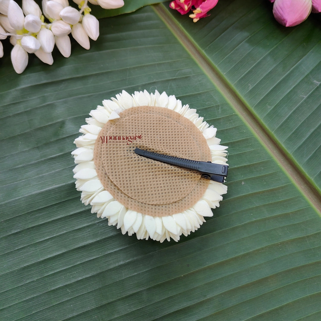 Realistic Look Foamiram Mullai With Lotus Alligator Clip