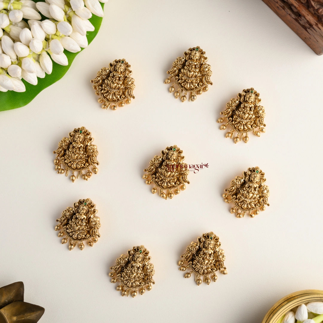 Beautiful Gold Look Alike Lakshmi Jadai Billai - Set of 9