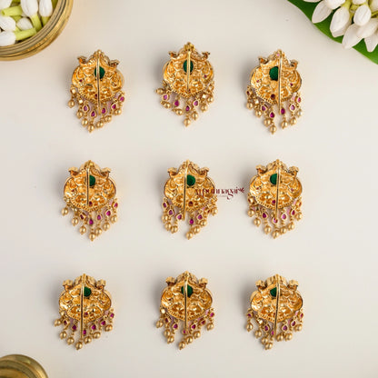 Classy Gold Look Alike Peacock Jadai Billai - Set of 9