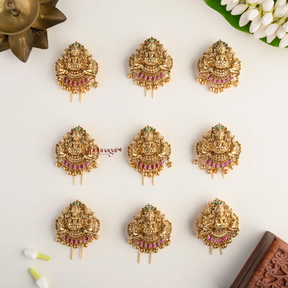 Elegant Gold Look Alike Nakshi Lakshmi Bridal Jadai Billai - Set of 9
