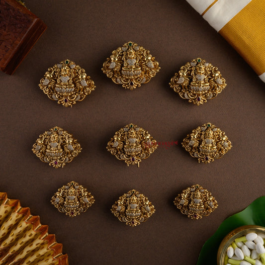 Mesmerizing Gold Look Alike Nakshi Lakshmi Bridal Jadai Billai - Set of 9