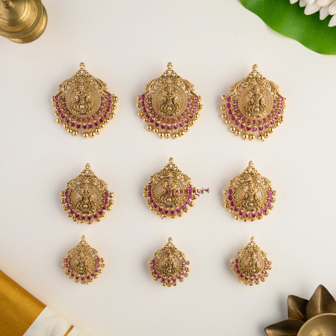 Classy Nagas Lakshmi Ruby Bridal Jadai Billai - Set of 9