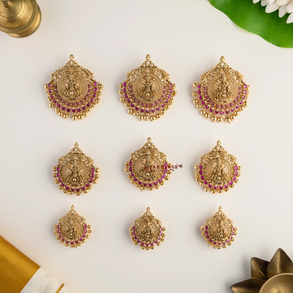 Classy Nagas Lakshmi Ruby Bridal Jadai Billai - Set of 9