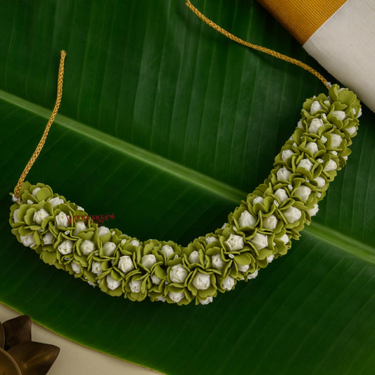 Realistic Look Green Petal With Jasmine Foamiran Bridal Veni