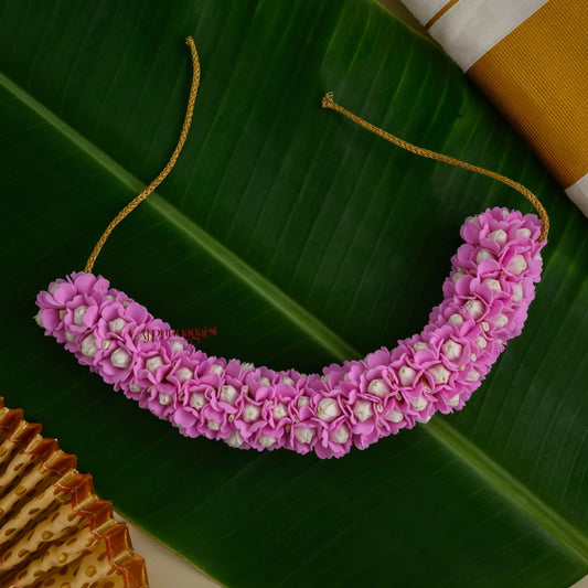 Realistic Look Pink Rose Petal With Jasmine Foamiran Bridal Veni