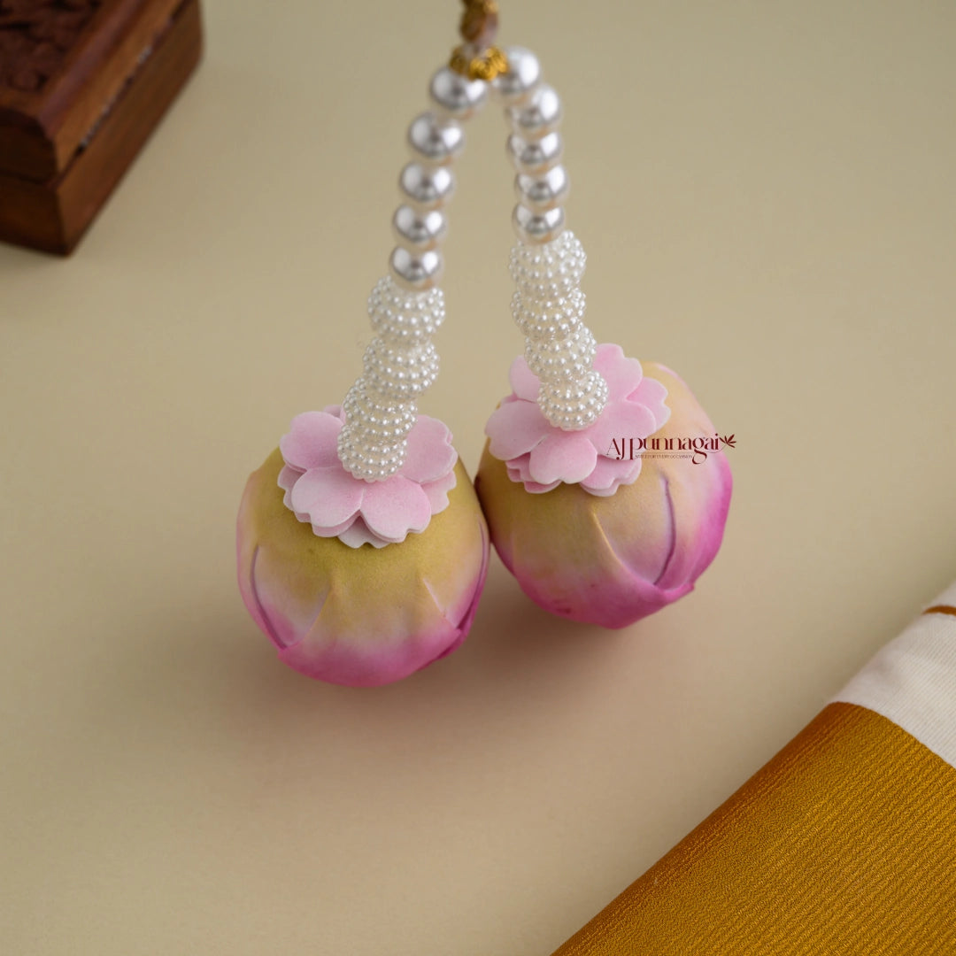 Realistic Look 2 Lines Foamiran Lotus Bridal Kunjalam
