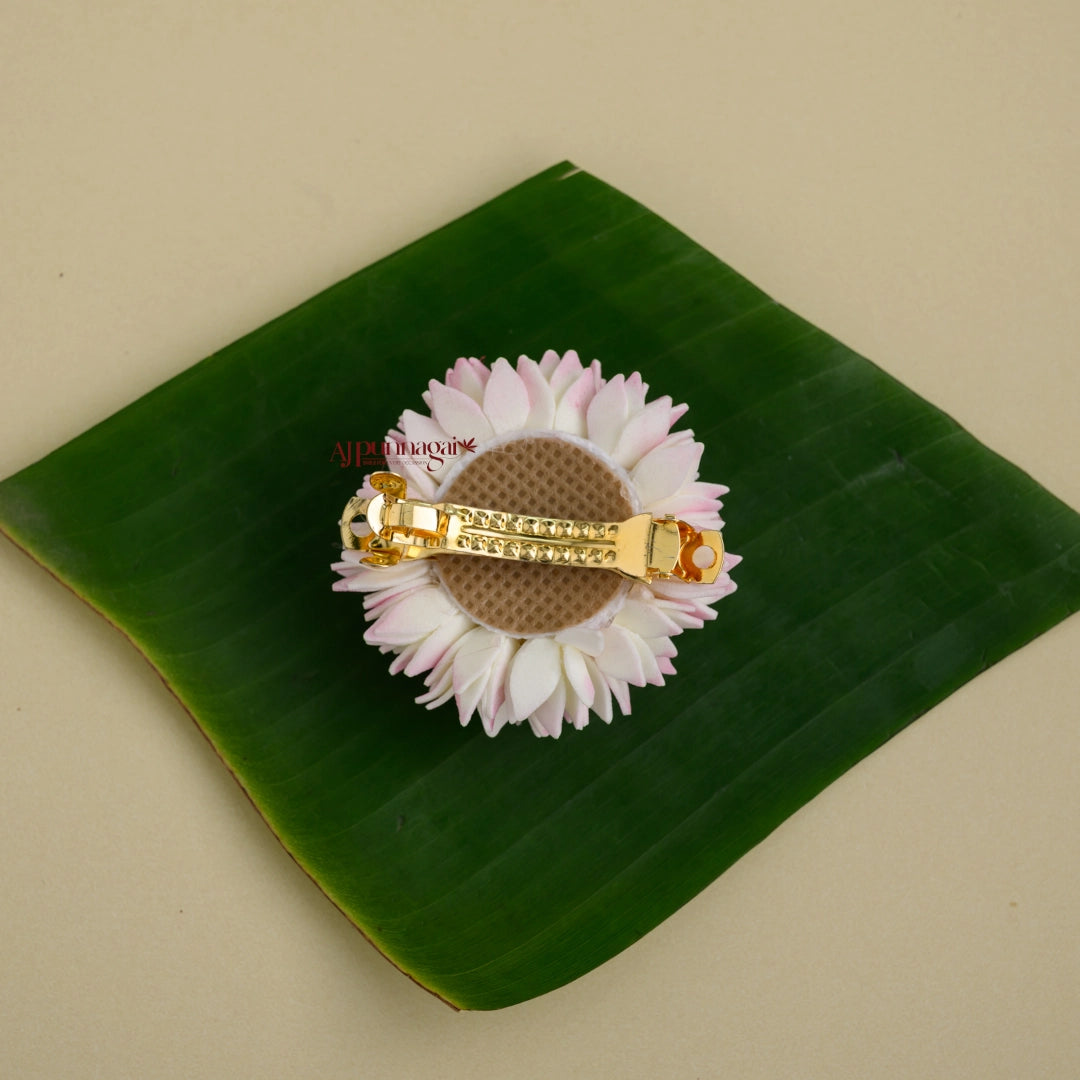 Realistic Look Jaathi Malli Foamiran Round Centre Clip